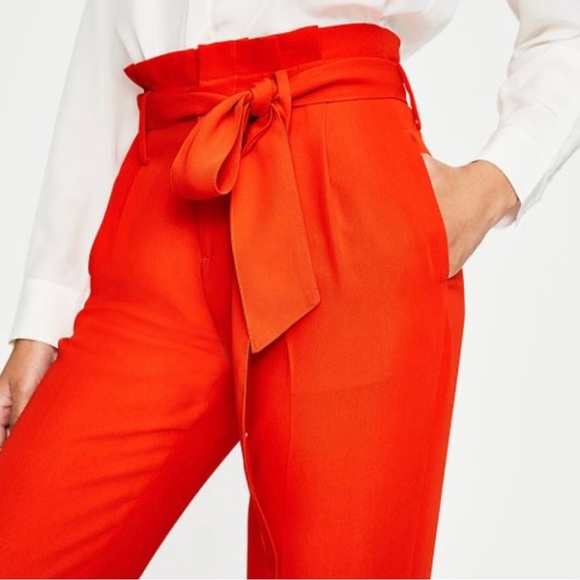 Boden Pants - Boden Melina Paper Bag Waist Crop Red Pants